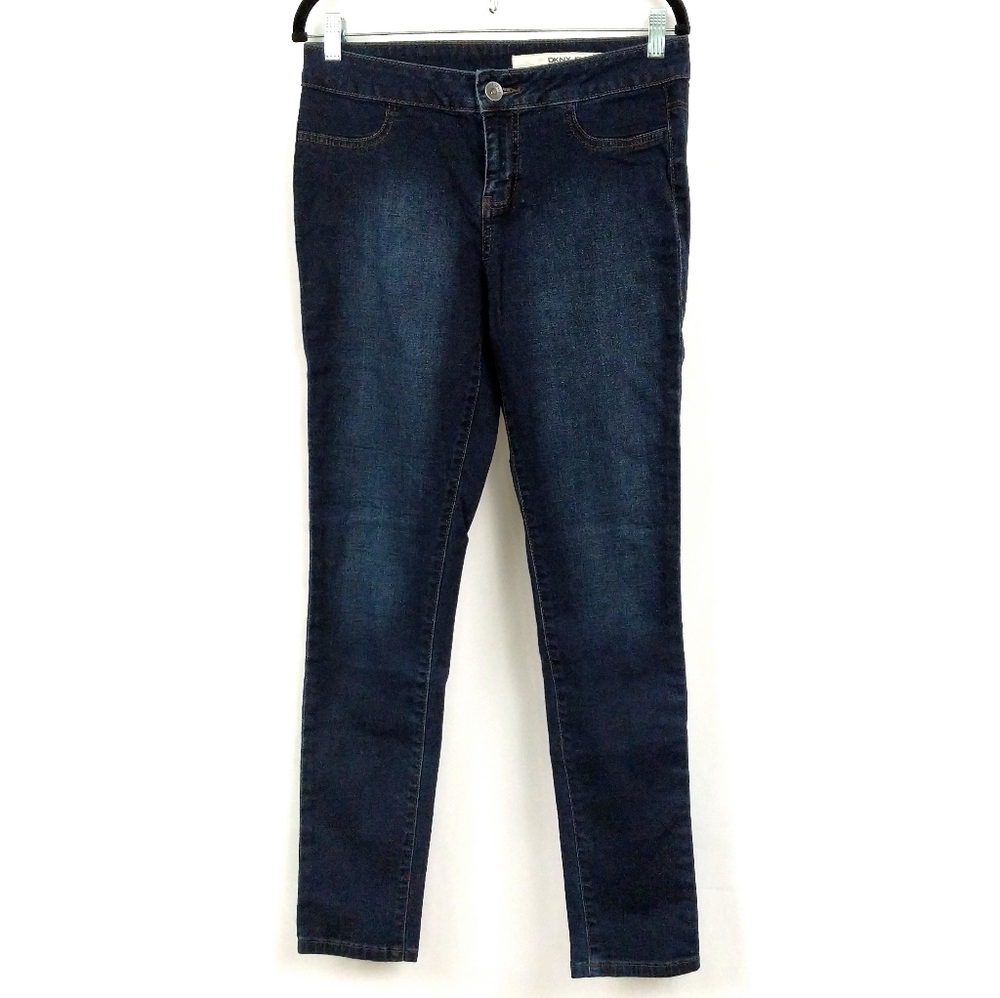 DKNY Skinny Jeans Mid Rise Stretchy Dark Wash Jeggings 30" Inseam Size 8